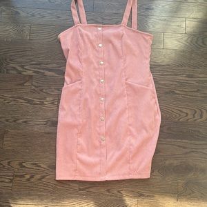 Large pink button up dress from Shein